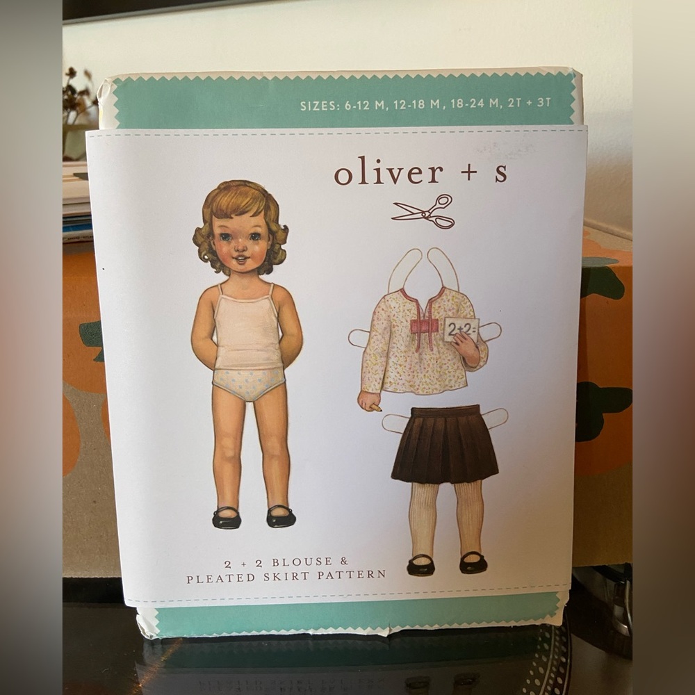 Oliver + S "2+2 Blouse & Pleated Skirt" Pattern - Uncut - 6-12M - 3T _ V2